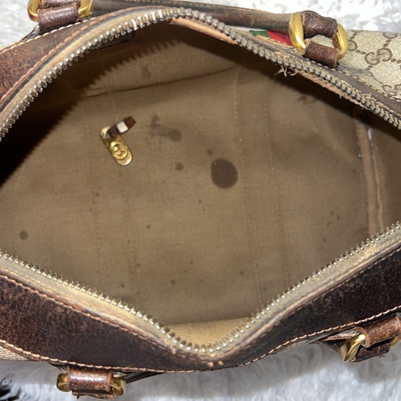 Vintage Gucci Ophidia Boston Leather Bag with Brown Leather Trim - Picture 6 of 12